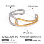 Two-Tone Stainless Steel Open Cuff Bracelet Collection — additional style