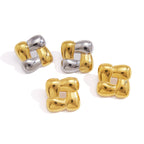 Both woven square earring colors on white