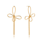 Butterfly Fringe and Star Drop Stainless Steel Earrings — styled view of the star pair
