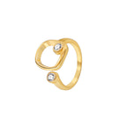 isolated gold plated square frame stone ring on white