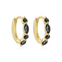 gold plated 925 sterling silver marquise stone huggie earrings — product image 8 of 9