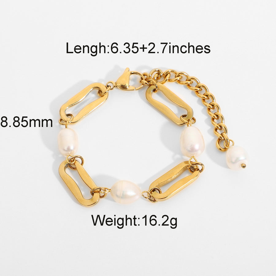 freshwater pearl link bracelet dimensions and 16.2 g listed weight