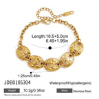 Irregular disc chain bracelet with dimensions