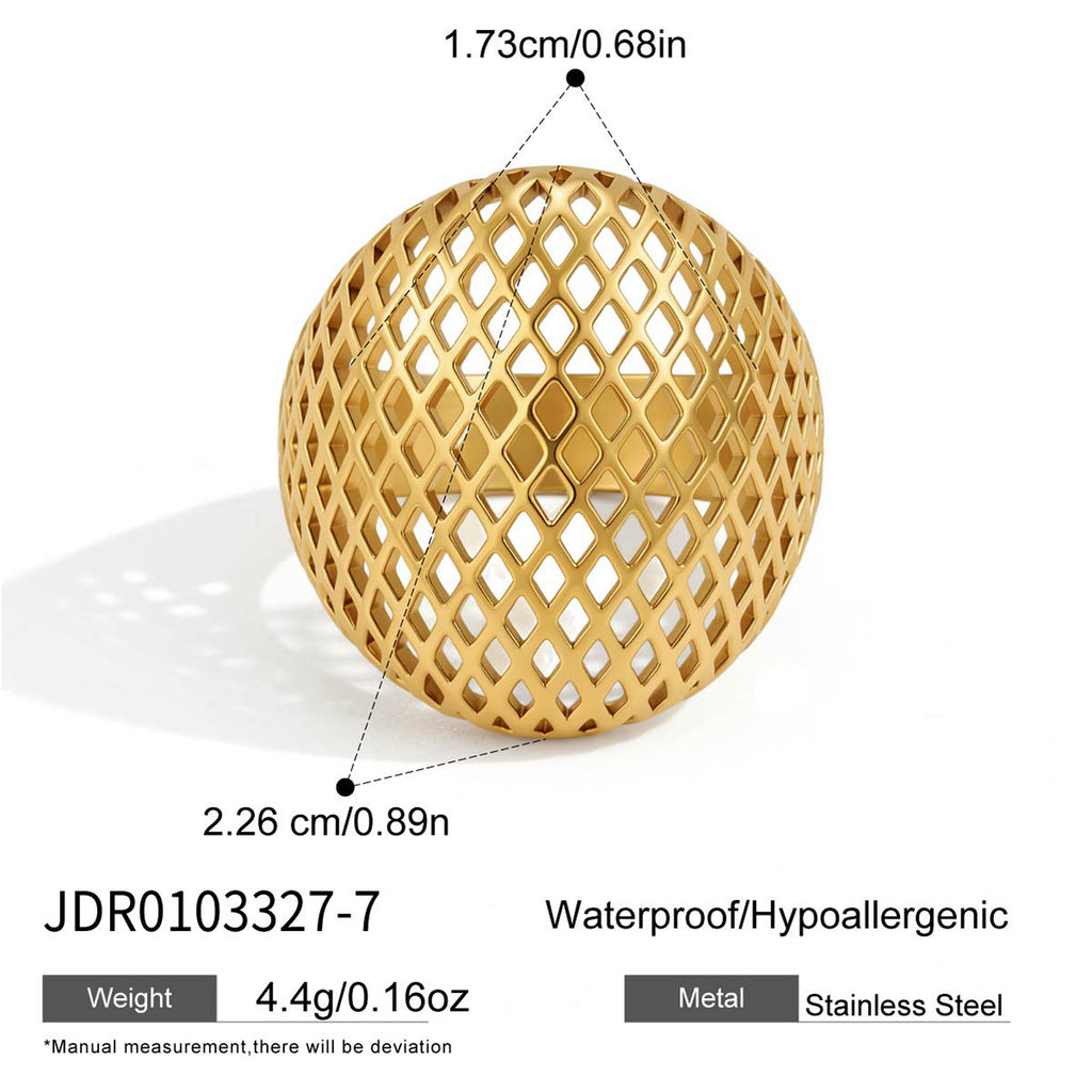 Diamond lattice dome ring front and band measurements