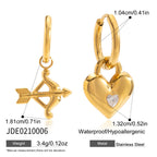 Stainless Steel Hoop, Ear Cuff and Heart Stud Earring Collection construction detail