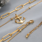 anchor pendant, paperclip links and extension chain details