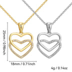 double heart pendant with 25 by 18 mm dimensions and 4 g listed weight