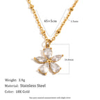 Flower necklace length and pendant dimensions