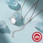 silver-finish shell pendant necklace with lobster clasp and extension chain