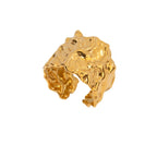 Gold-Tone Stainless Steel Sculptural Flower Ring Collection — alternate angle