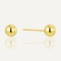 front and side view of gold plated ball stud earrings