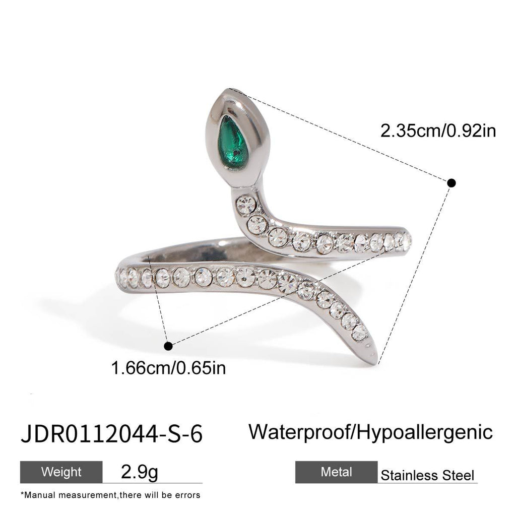 Stainless Steel Snake and Sculptural Ring Collection — sixth polished ring option