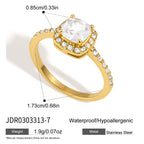 Raised halo ring setting and band dimensions