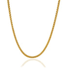 Front view of the plain gold tone chain necklace