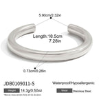 Smooth silver-tone stainless steel cuff