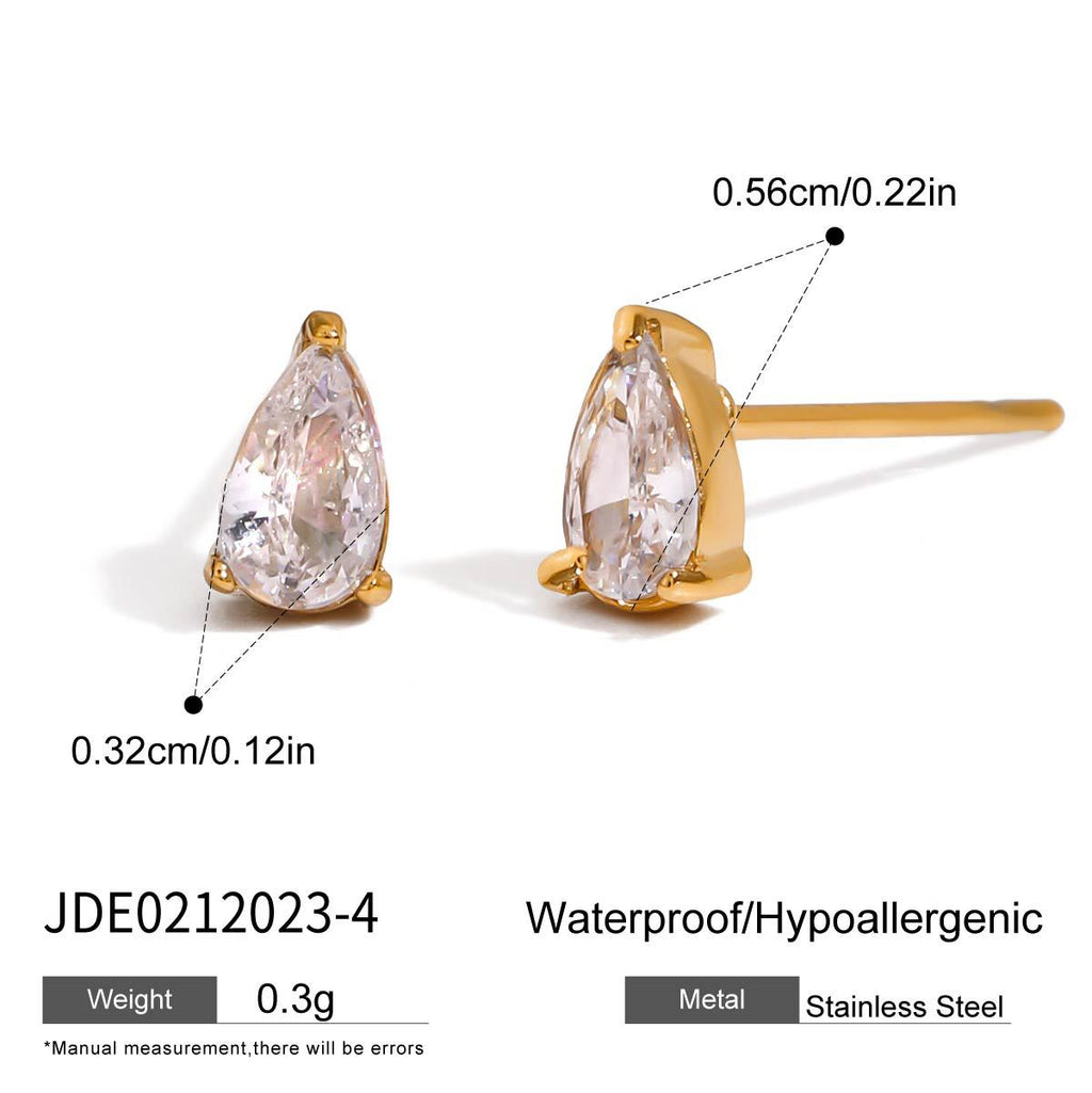 Clear Stone Stainless Steel Earring Collection – product view 5