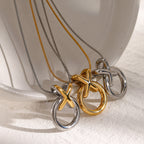 Mixed-Finish Sculptural Heart Stainless Steel Necklace Collection — wholesale view 2