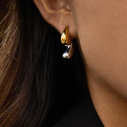 Stainless Steel Teardrop Earrings, Clover Studs and Link Bracelet — clover stud earring option