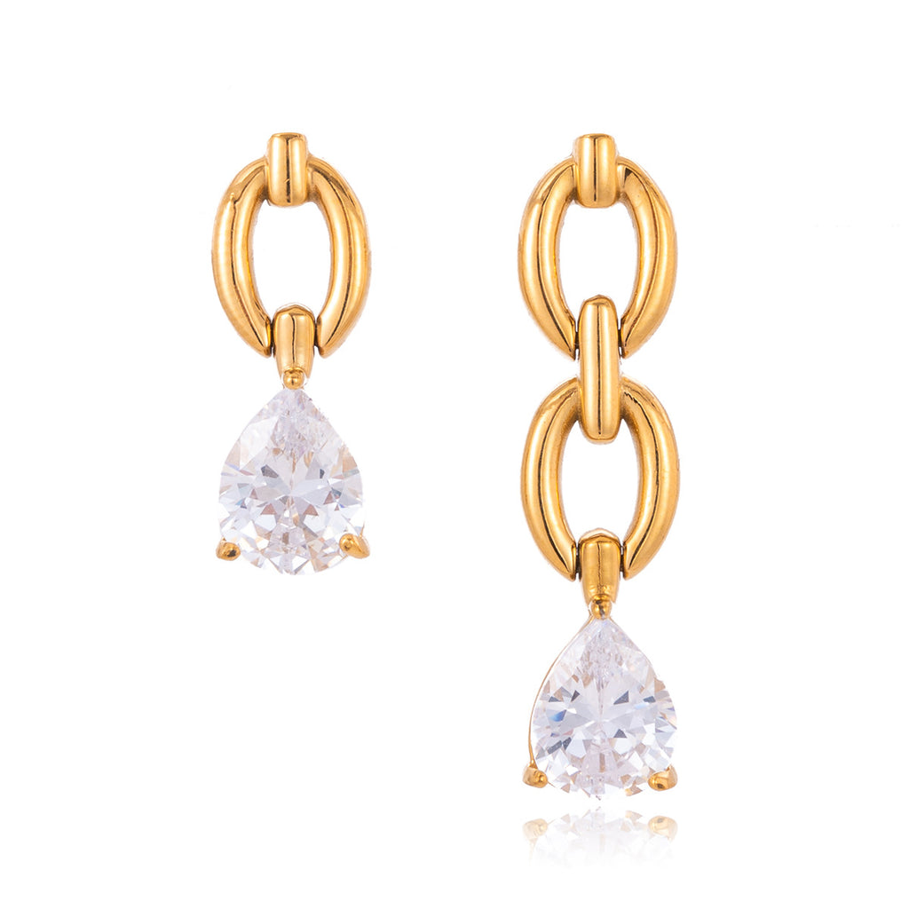 Gold-tone asymmetric teardrop earrings from the selectable range