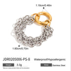 Stainless Steel Chain Tassel Statement Ring Collection – detail view