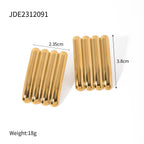 Gold-tone ribbed statement studs with width and height