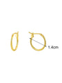 gold plated brass hoop earrings in 14 mm diameter