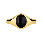 isolated oval black resin signet ring on white