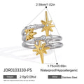 Two-tone stainless steel star ring measurement diagram