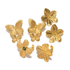 Flower earring and ring assortment front view