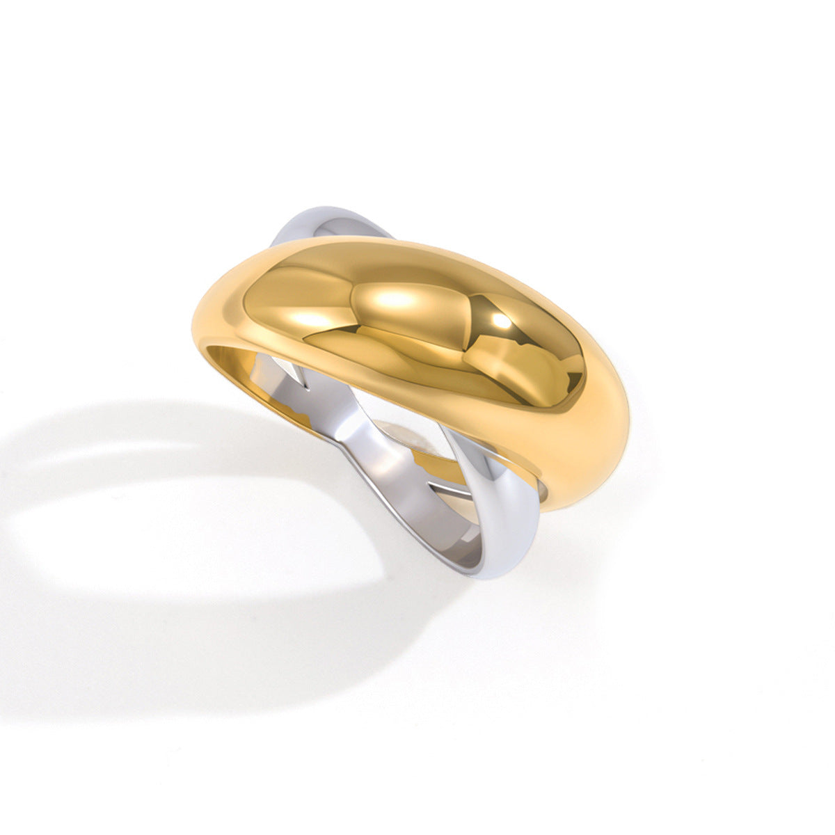 Domed crossover ring on white