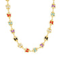 isolated full-length multicolor acrylic butterfly link necklace