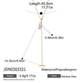 Link-chain fish necklace length and hanging section measurements