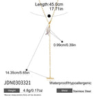 Link-chain fish necklace length and hanging section measurements