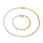 Alternating link stainless steel bracelet front view