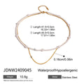 Layered necklace with separate strand lengths and chain width