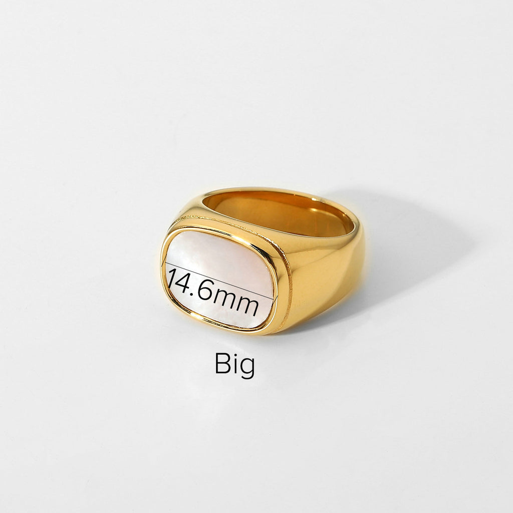 White-Inlay Stainless Steel Statement Ring Collection variant reference
