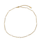 Complete pearl station necklace with extension chain