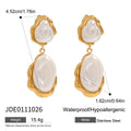 Gold-Tone Pearl-Look Stainless Steel Drop Earrings – product view 5