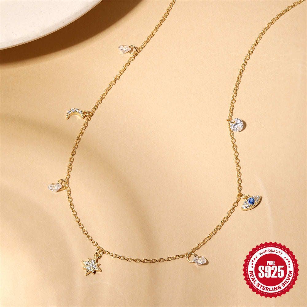 close view of star moon and mixed-shape zirconia charms