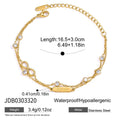 Infinity charm double-chain bracelet measurement diagram