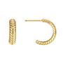 front and side view of textured C-hoop earrings