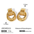 Gold Plated and Silver-Finish Stainless Steel Layered Loop Stud Earrings — product reference