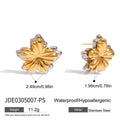 Wholesale Gold-Tone Stainless Steel Floral Stud Earring Collection - finish detail