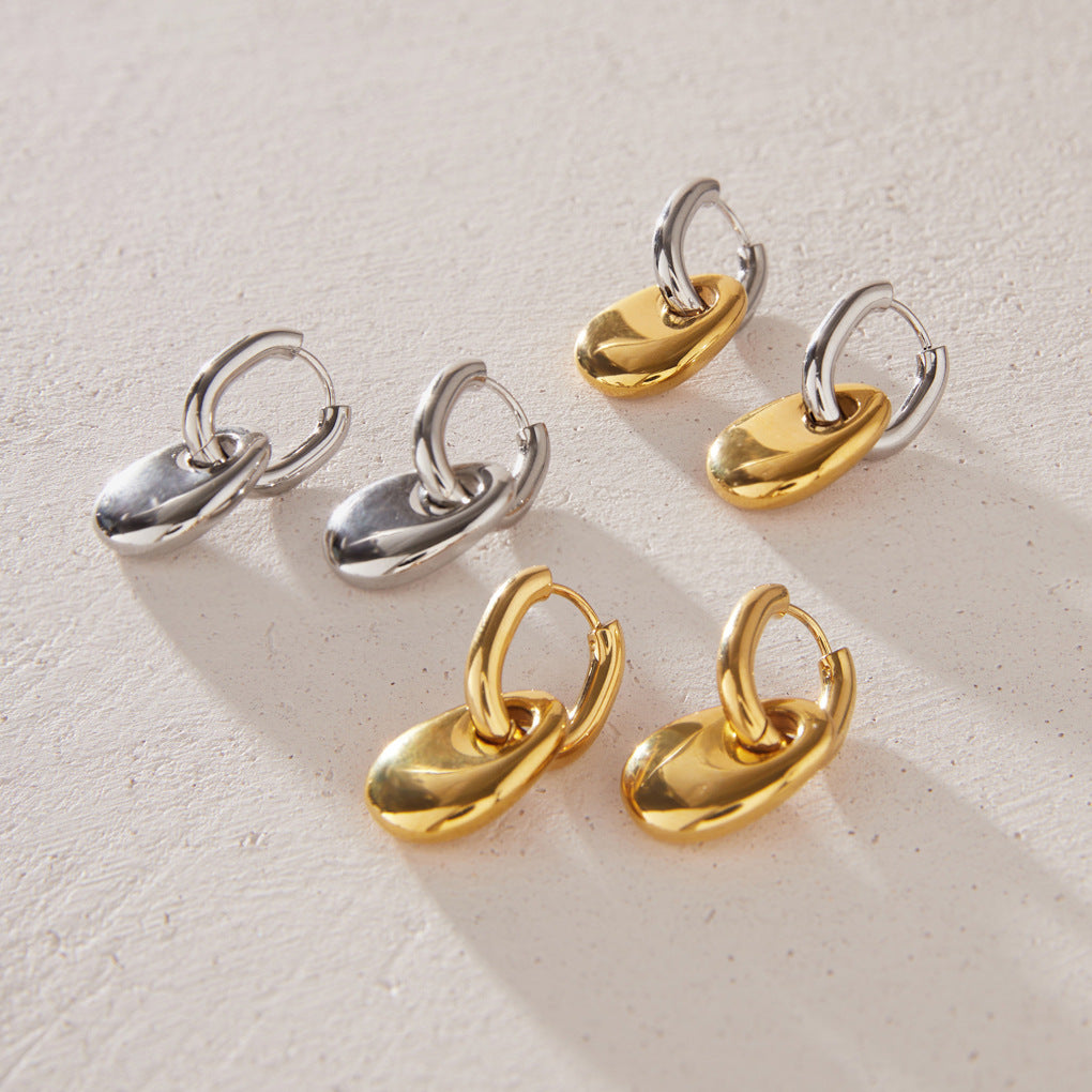 Three color treatments with open hinged hoops