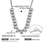 Folded rectangular-link necklace length diagram