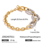 Mixed-Finish Circular Link Stainless Steel Jewelry Collection — wholesale view 7