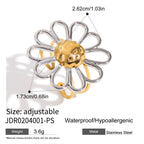 Flower ring diameter and adjustable band measurements