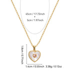 heart pendant dimensions with 45 plus 5 cm chain and 3.38 g listed weight