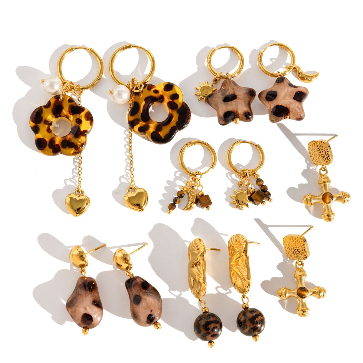 Stainless Steel Hoop and Drop Earring Collection finish and shape detail