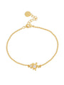 centered product view of the fine clear stone turtle station bracelet